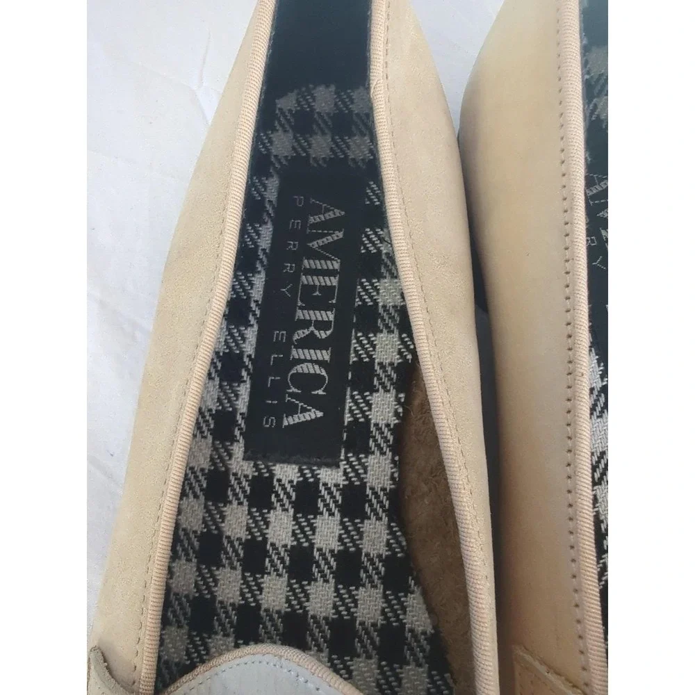 Vtg‎ Perry Ellis Penny Loafers Cream White Two Tone Old Money Preppy Academia